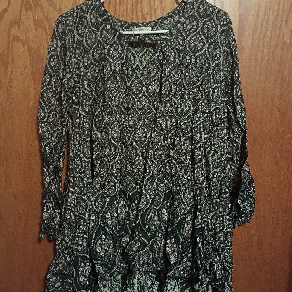 JODIFL Paisley Green Tunic Blouse